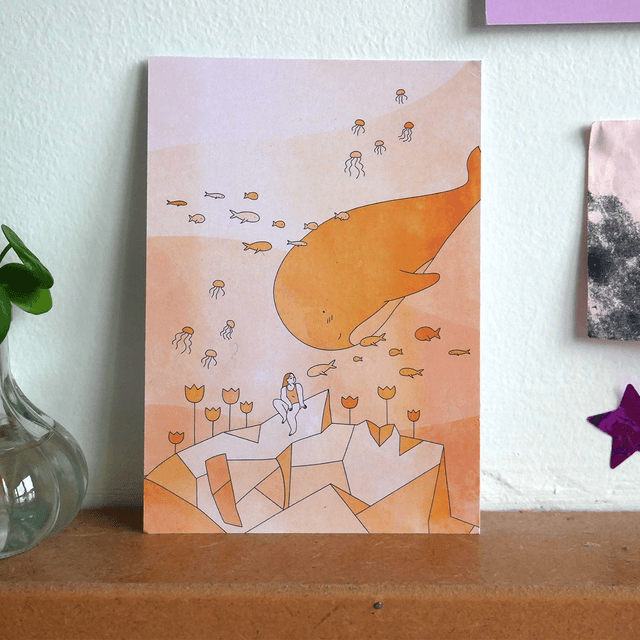 Illustration A6 - Baleine jaune