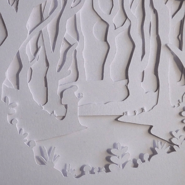 Veilleuse en papier découpé - Forêt