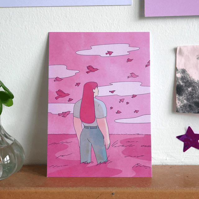 Illustration A6 - Campagne rose